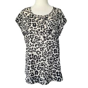 Lily WhiteBlack and White Cheetah Print Blouse Medium